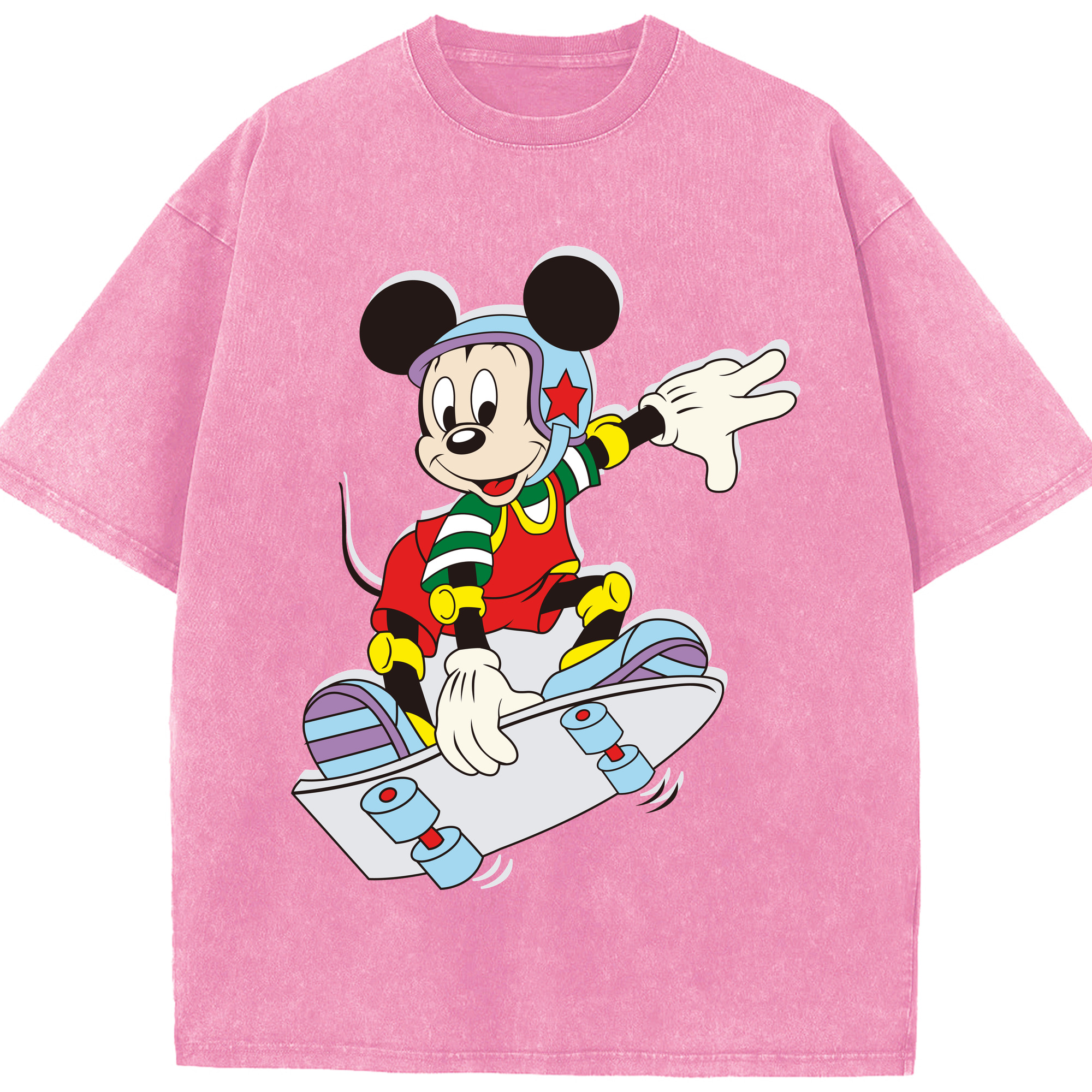 （画像用） ミッキーマウス Mickey Mouse 綿100% ヴィンテージ風 半袖Tシャツ（フロントプリント）